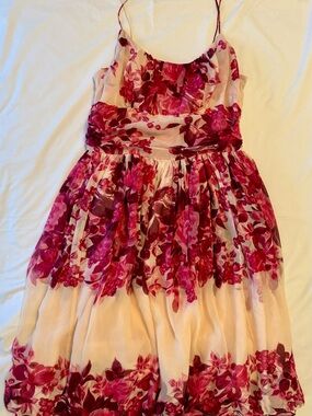 Tracy Reese for Bergdorf Goodman 100% Silk Floral Dress Size 10 (fits XS/S 4-6)